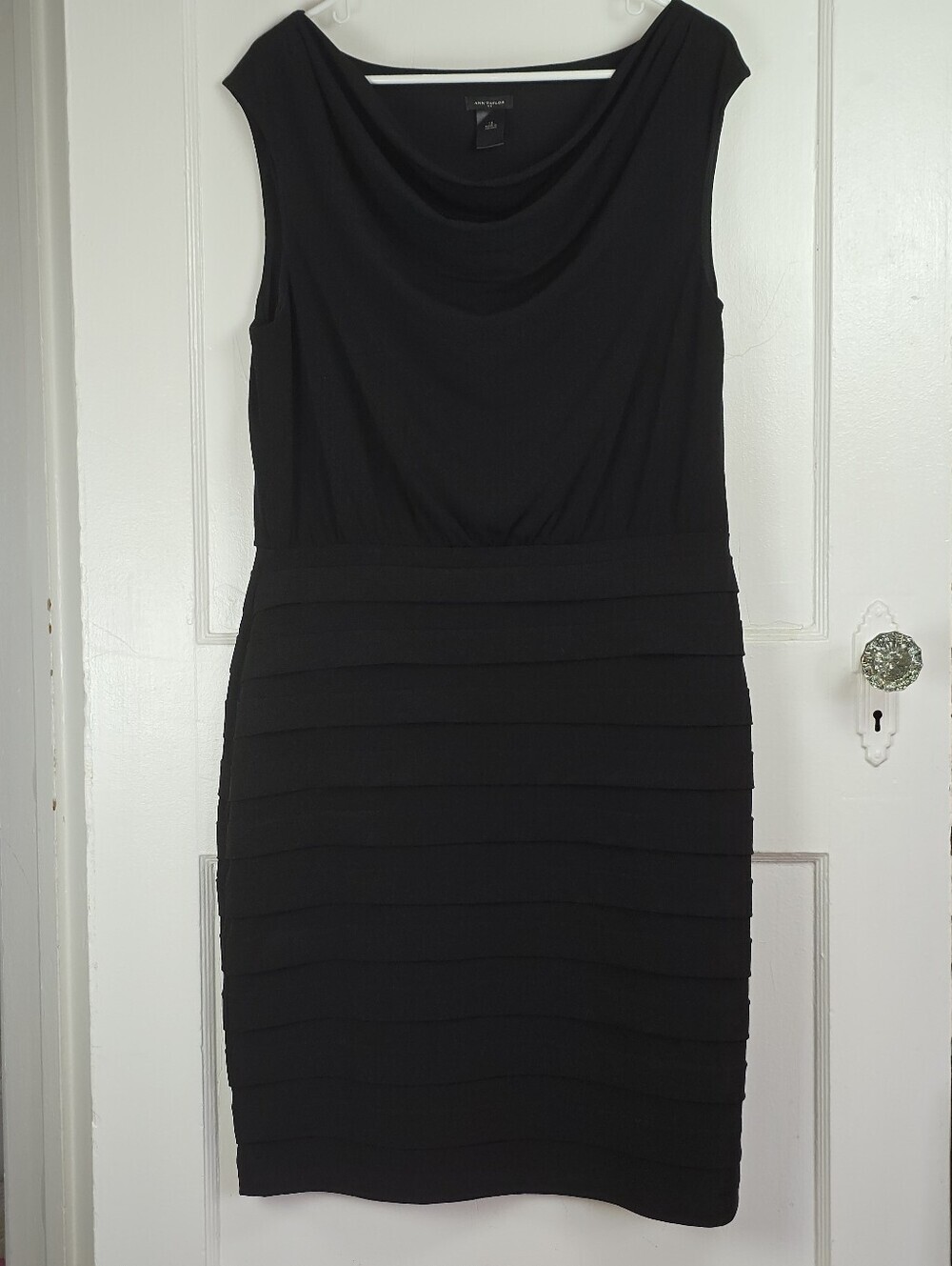 Ann Taylor Black Knit Elegant Dress Like New 12